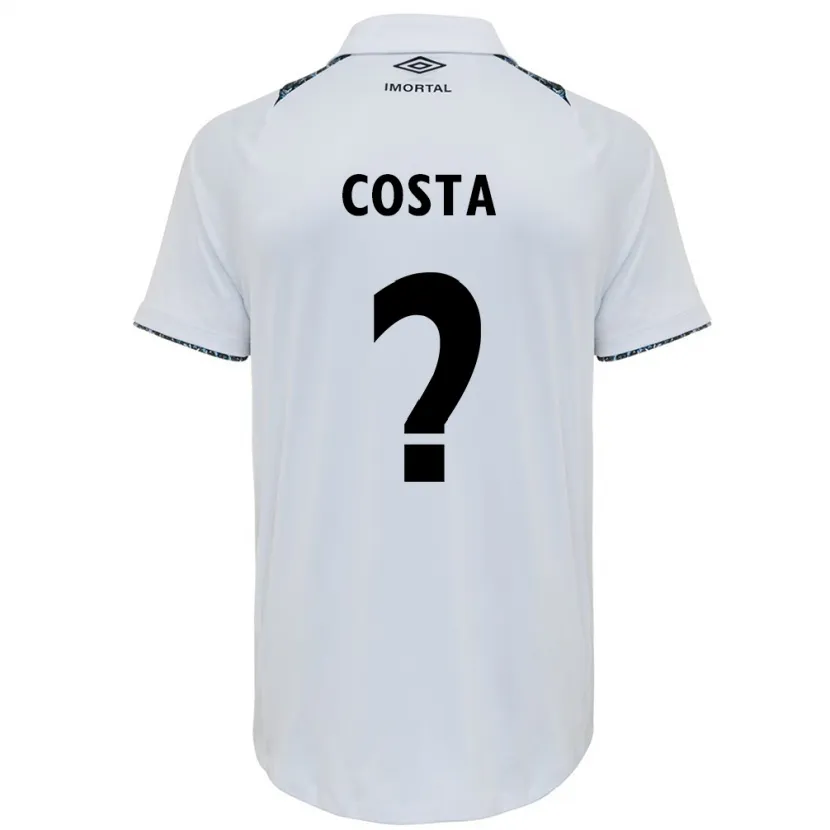 Danxen Kid Wesley Costa #0 White Blue Away Jersey 2024/25 T-Shirt