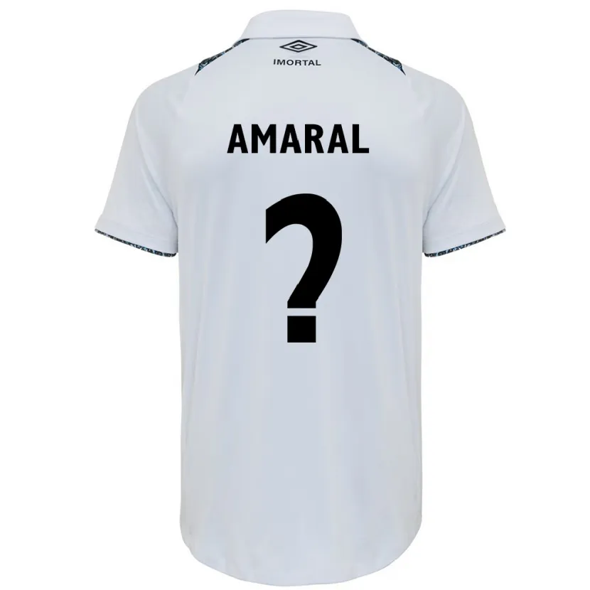 Danxen Kid Lucas Amaral #0 White Blue Away Jersey 2024/25 T-Shirt