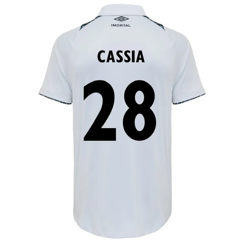 Danxen Kid Cássia #28 White Blue Away Jersey 2024/25 T-Shirt