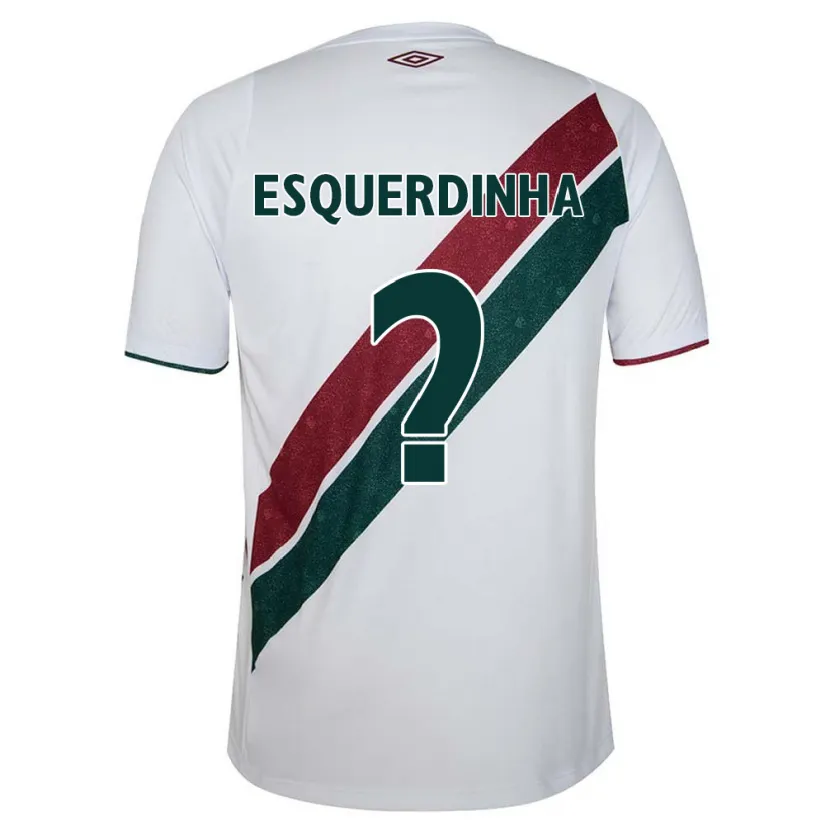 Danxen Kid Esquerdinha #0 White Green Maroon Away Jersey 2024/25 T-Shirt