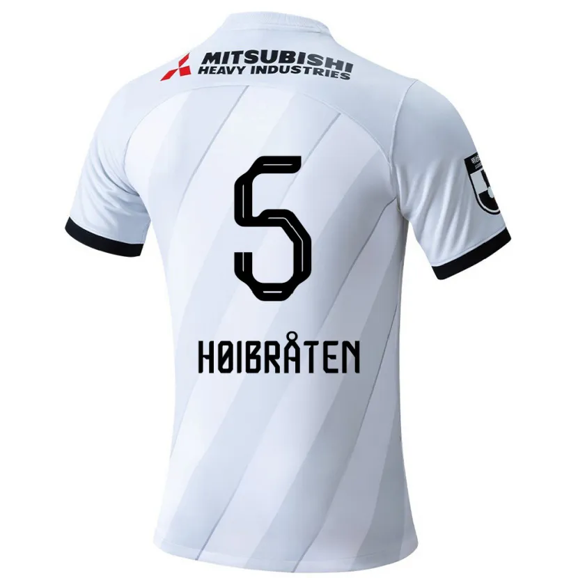 Danxen Kid Marius Høibråten #5 White Grey Away Jersey 2024/25 T-Shirt