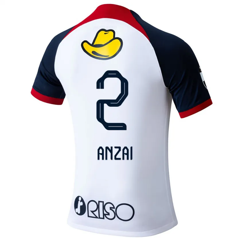 Danxen Kid Koki Anzai #2 White Blue Red Away Jersey 2024/25 T-Shirt