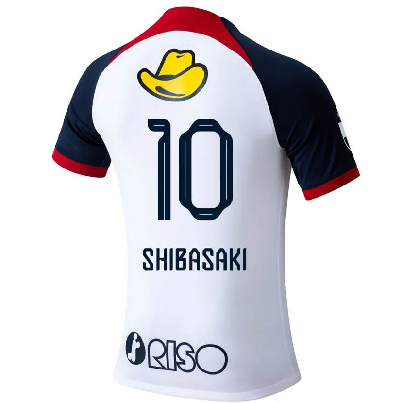 Danxen Kid Gaku Shibasaki #10 White Blue Red Away Jersey 2024/25 T-Shirt