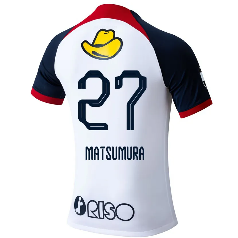 Danxen Kid Yuta Matsumura #27 White Blue Red Away Jersey 2024/25 T-Shirt