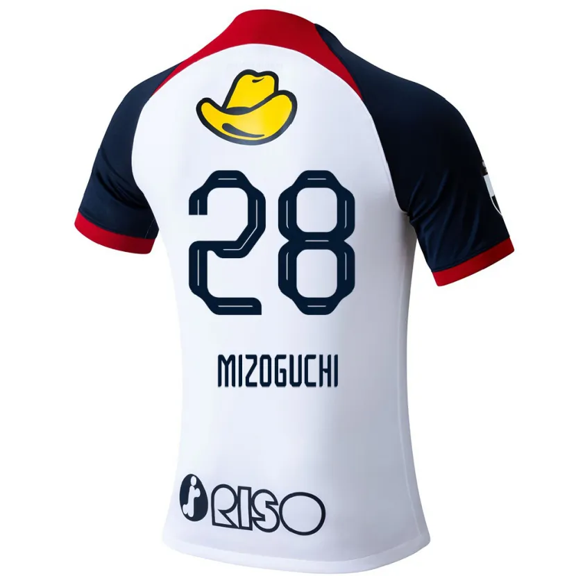 Danxen Kid Shuhei Mizoguchi #28 White Blue Red Away Jersey 2024/25 T-Shirt