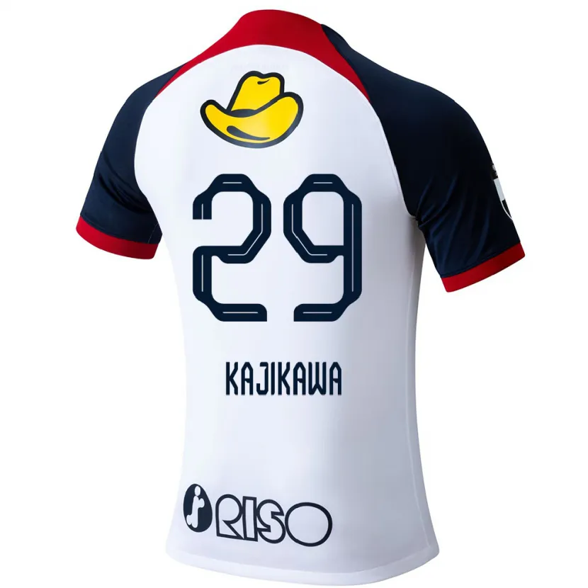 Danxen Kid Yuji Kajikawa #29 White Blue Red Away Jersey 2024/25 T-Shirt