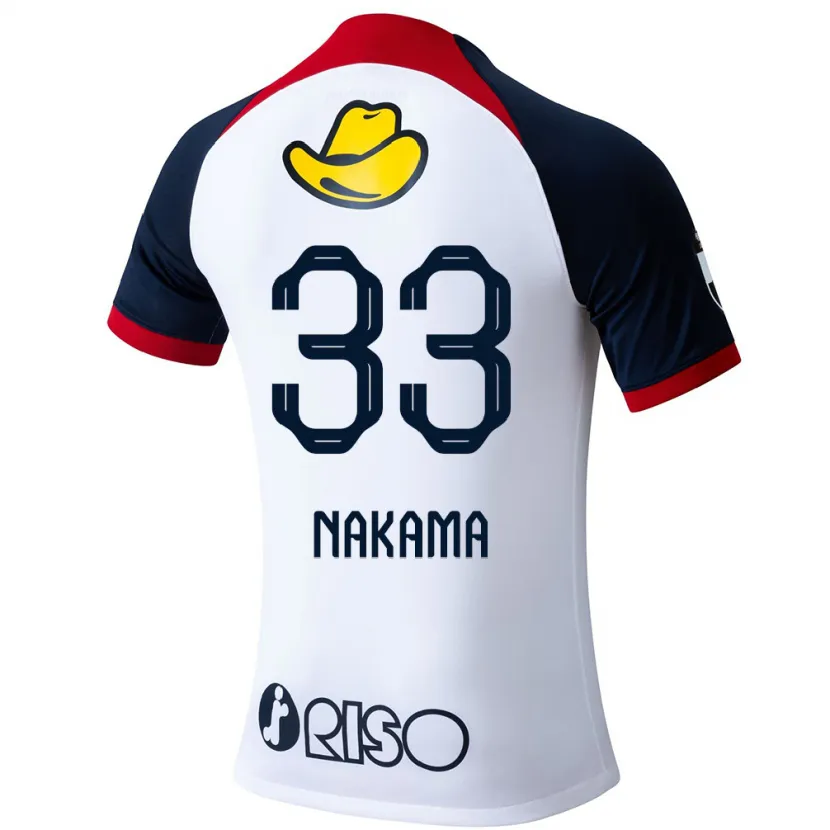 Danxen Kid Hayato Nakama #33 White Blue Red Away Jersey 2024/25 T-Shirt