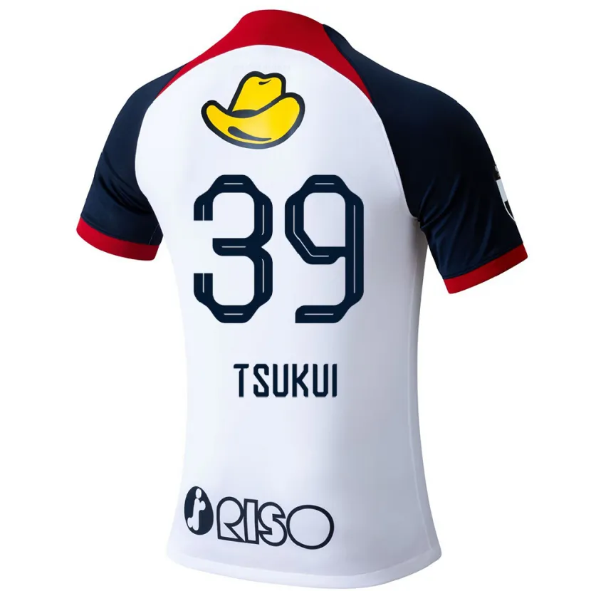 Danxen Kid Keisuke Tsukui #39 White Blue Red Away Jersey 2024/25 T-Shirt