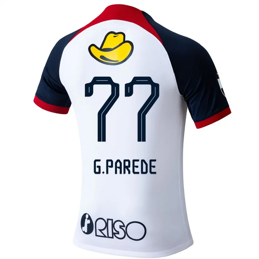 Danxen Kid Guilherme Parede #77 White Blue Red Away Jersey 2024/25 T-Shirt