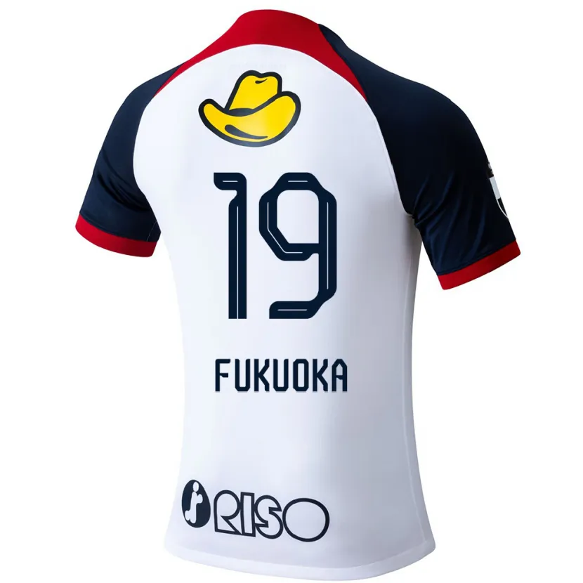 Danxen Kid Yuwa Fukuoka #19 White Blue Red Away Jersey 2024/25 T-Shirt