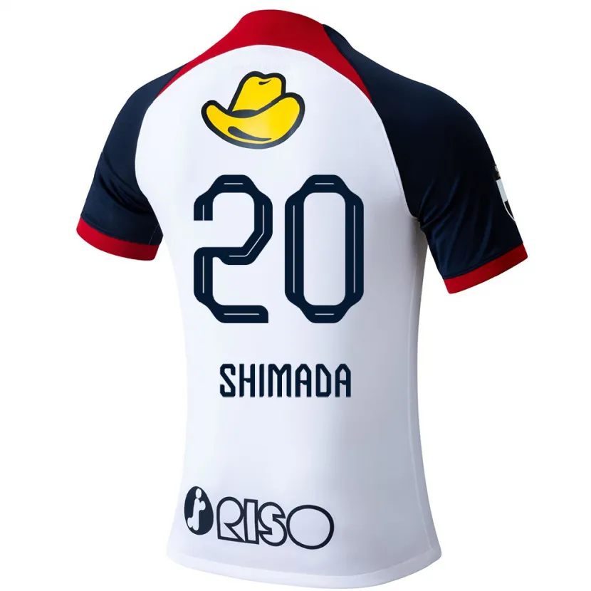 Danxen Kid Victor Shimada #20 White Blue Red Away Jersey 2024/25 T-Shirt