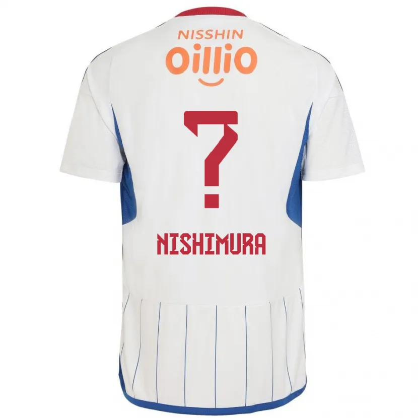 Danxen Kid Takuma Nishimura #0 White Blue Red Away Jersey 2024/25 T-Shirt