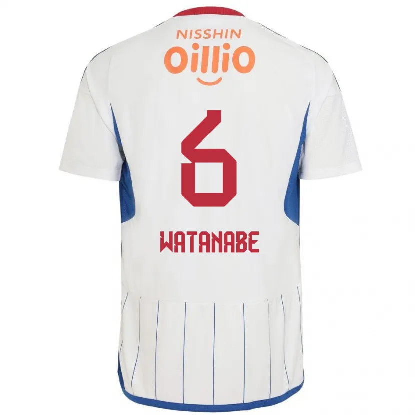 Danxen Kid Kota Watanabe #6 White Blue Red Away Jersey 2024/25 T-Shirt