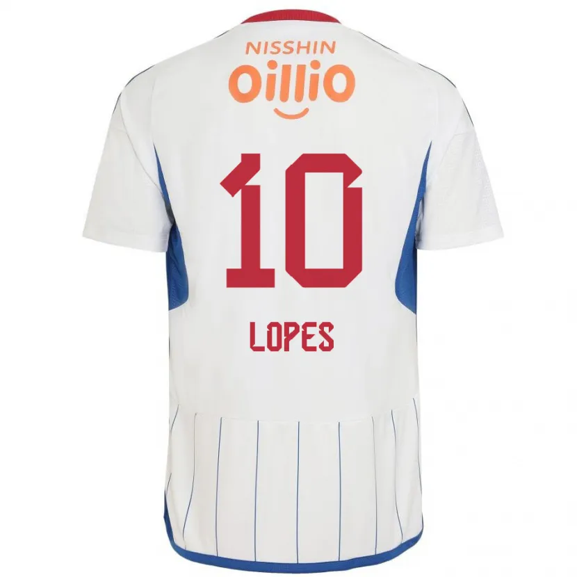 Danxen Kid Anderson Lopes #10 White Blue Red Away Jersey 2024/25 T-Shirt