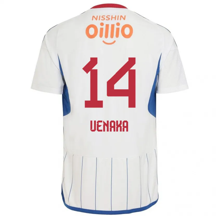 Danxen Kid Asahi Uenaka #14 White Blue Red Away Jersey 2024/25 T-Shirt