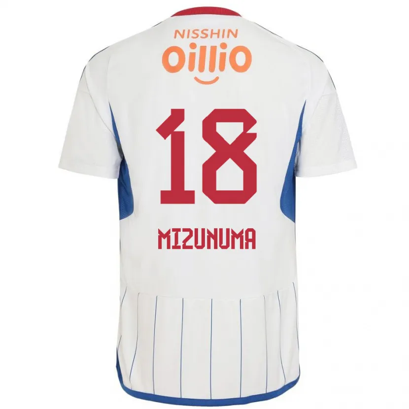 Danxen Kid Kota Mizunuma #18 White Blue Red Away Jersey 2024/25 T-Shirt