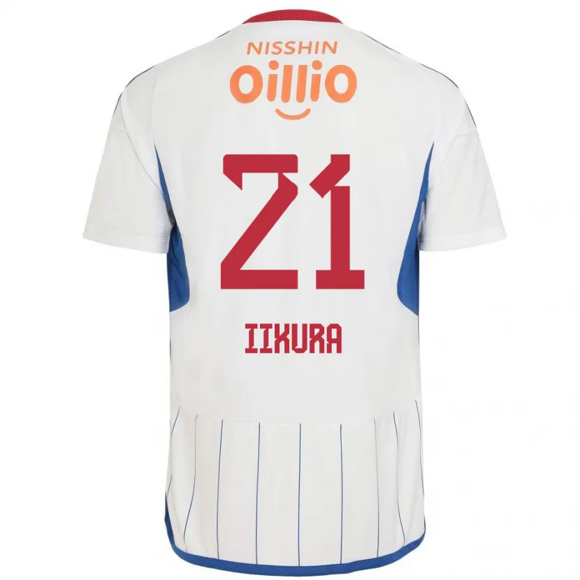 Danxen Kid Hiroki Iikura #21 White Blue Red Away Jersey 2024/25 T-Shirt