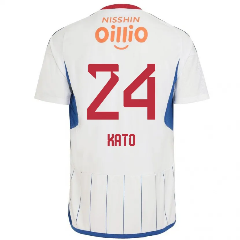 Danxen Kid Hijiri Kato #24 White Blue Red Away Jersey 2024/25 T-Shirt