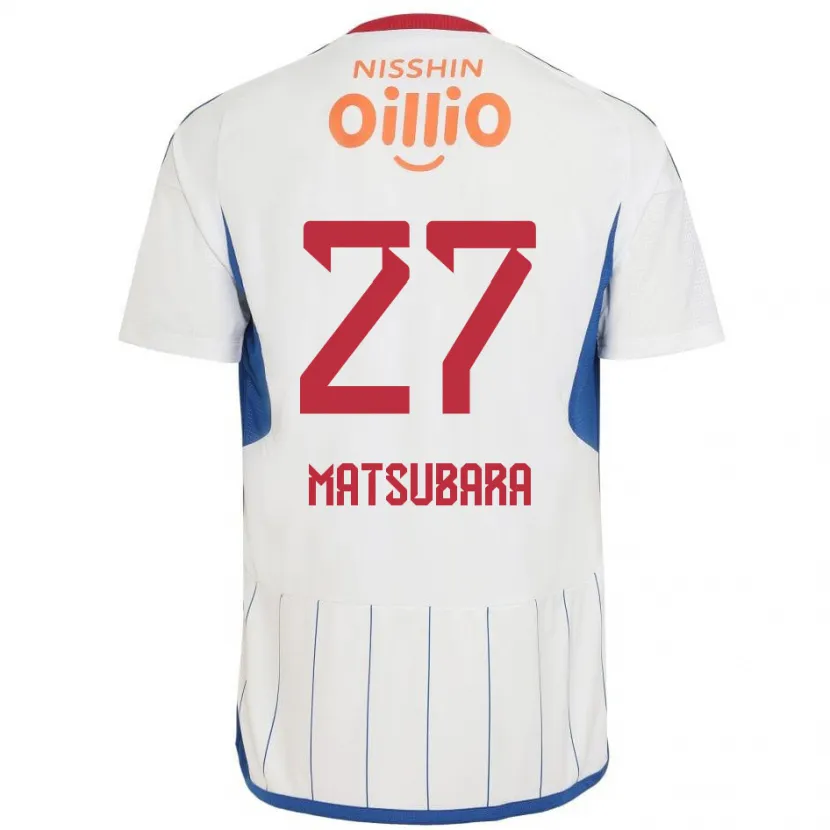 Danxen Kid Ken Matsubara #27 White Blue Red Away Jersey 2024/25 T-Shirt