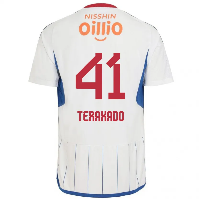 Danxen Kid Riku Terakado #41 White Blue Red Away Jersey 2024/25 T-Shirt