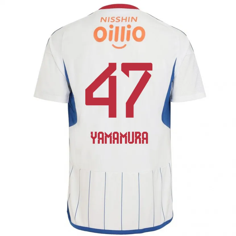 Danxen Kid Kazuya Yamamura #47 White Blue Red Away Jersey 2024/25 T-Shirt