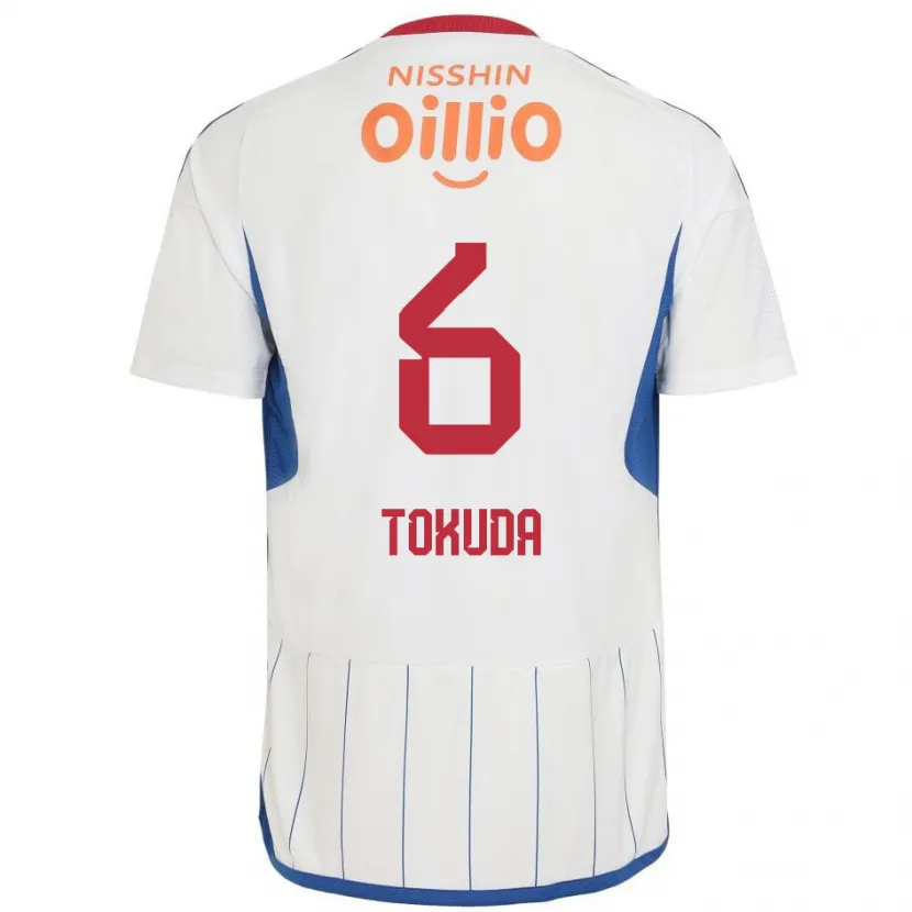 Danxen Kid Yuma Tokuda #6 White Blue Red Away Jersey 2024/25 T-Shirt