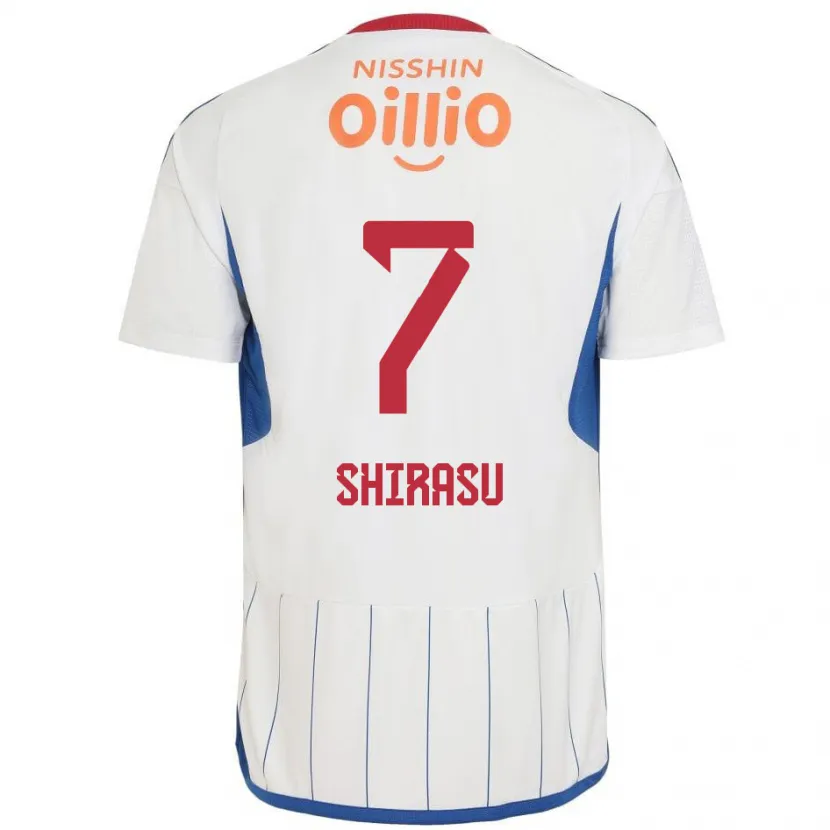 Danxen Kid Kento Shirasu #7 White Blue Red Away Jersey 2024/25 T-Shirt