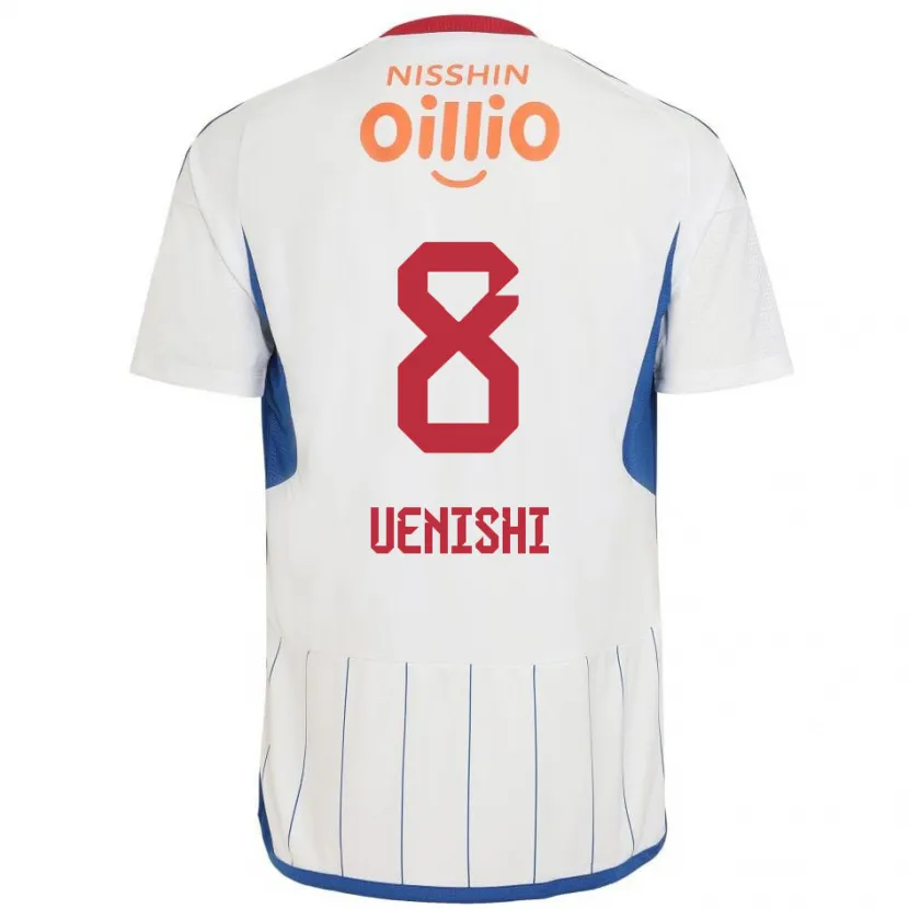 Danxen Kid Haruki Uenishi #8 White Blue Red Away Jersey 2024/25 T-Shirt