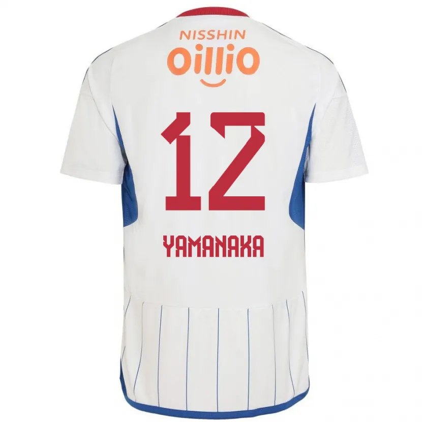 Danxen Kid Yuki Yamanaka #12 White Blue Red Away Jersey 2024/25 T-Shirt