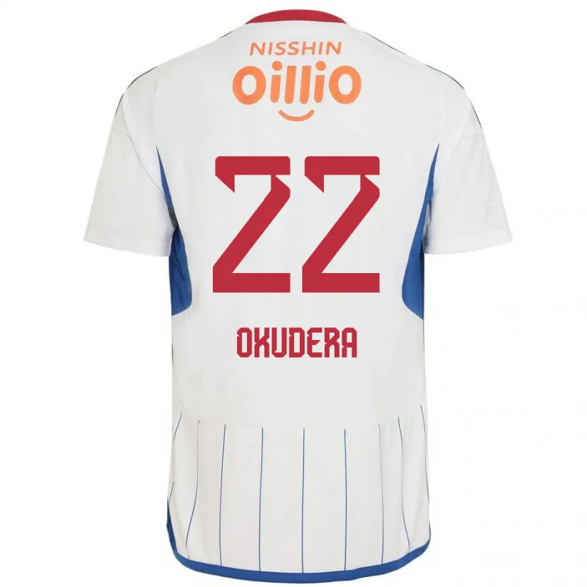 Danxen Kid Minato Okudera #22 White Blue Red Away Jersey 2024/25 T-Shirt