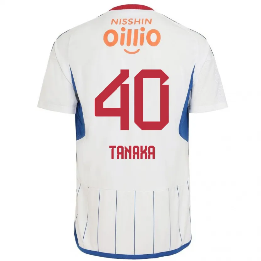 Danxen Kid Hiei Tanaka #40 White Blue Red Away Jersey 2024/25 T-Shirt