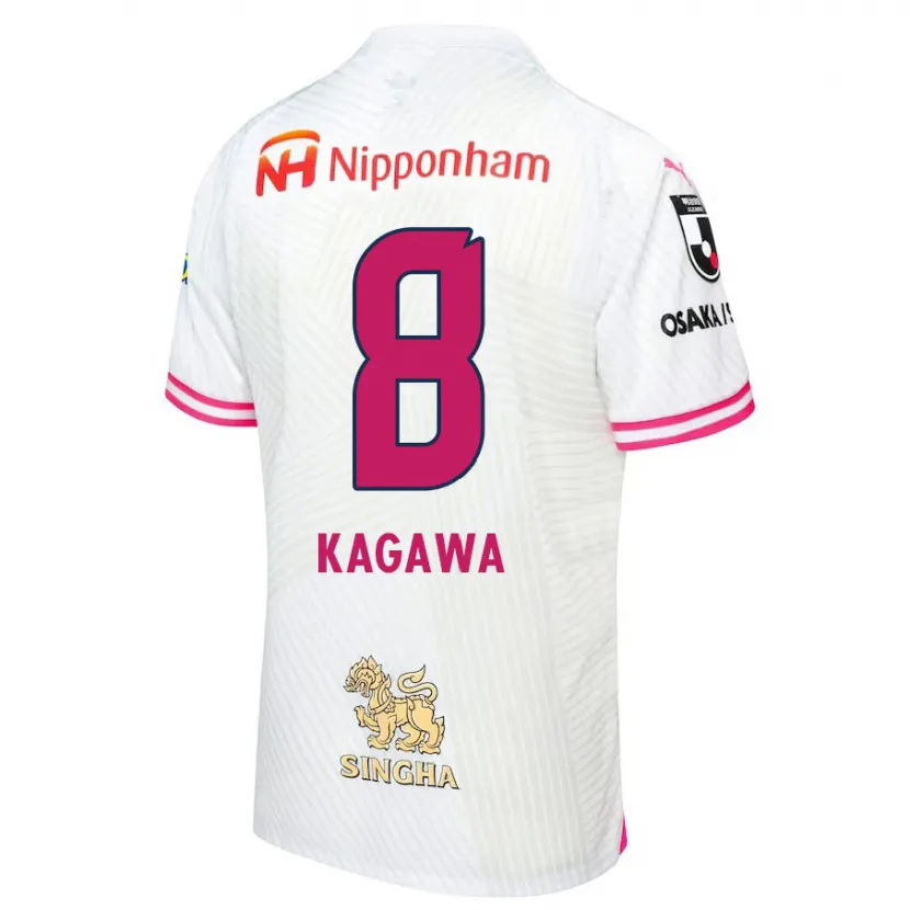 Danxen Kid Shinji Kagawa #8 White Pink Away Jersey 2024/25 T-Shirt