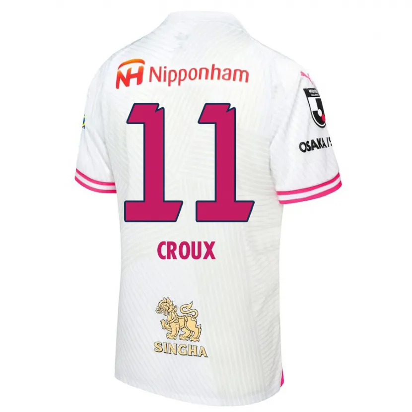 Danxen Kid Jordy Croux #11 White Pink Away Jersey 2024/25 T-Shirt