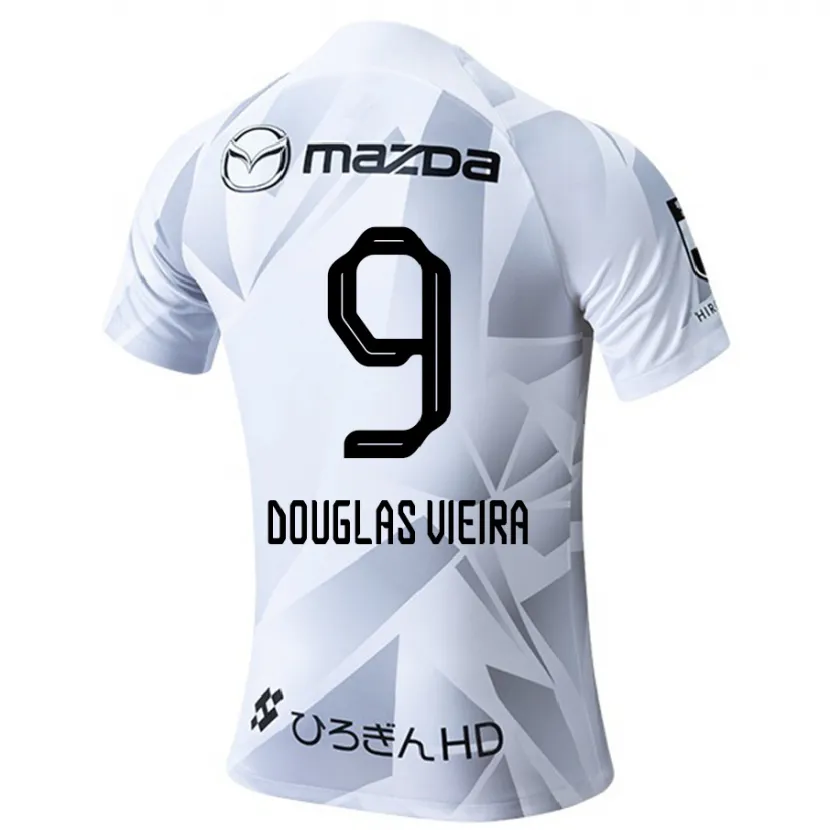 Danxen Kid Douglas Vieira #9 White Grey Black Away Jersey 2024/25 T-Shirt