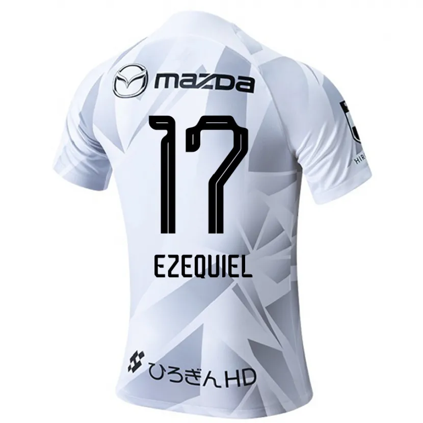 Danxen Kid Ezequiel #17 White Grey Black Away Jersey 2024/25 T-Shirt