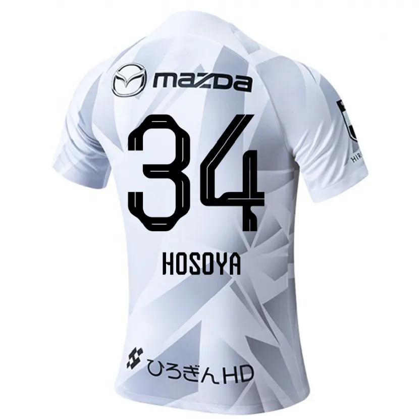 Danxen Kid Kohei Hosoya #34 White Grey Black Away Jersey 2024/25 T-Shirt