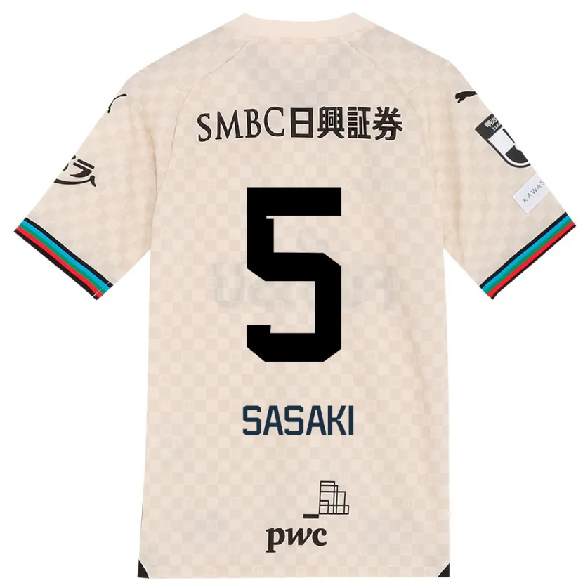 Danxen Kid Asahi Sasaki #5 White Gray Away Jersey 2024/25 T-Shirt