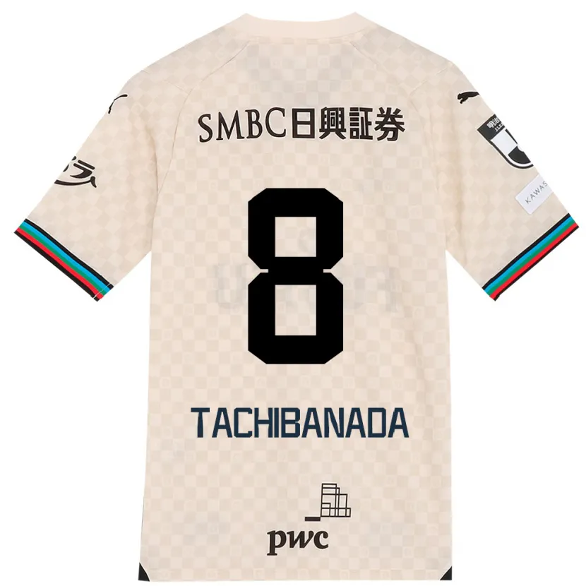 Danxen Kid Kento Tachibanada #8 White Gray Away Jersey 2024/25 T-Shirt