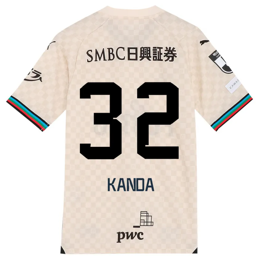 Danxen Kid Soma Kanda #32 White Gray Away Jersey 2024/25 T-Shirt