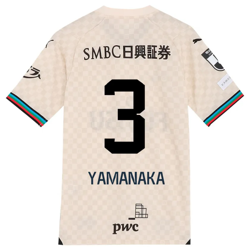 Danxen Kid Daiki Yamanaka #3 White Gray Away Jersey 2024/25 T-Shirt