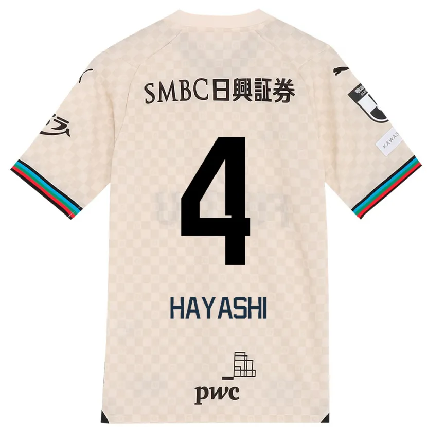 Danxen Kid Shunsuke Hayashi #4 White Gray Away Jersey 2024/25 T-Shirt