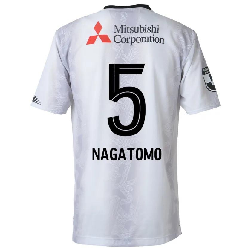 Danxen Kid Yuto Nagatomo #5 White Black Away Jersey 2024/25 T-Shirt