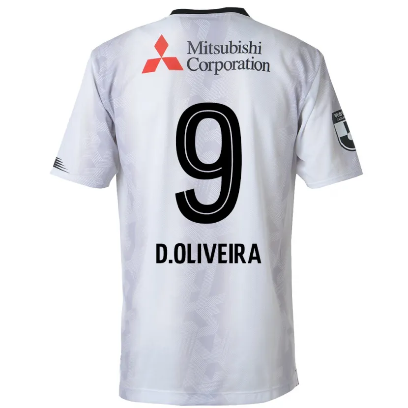 Danxen Kid Diego Oliveira #9 White Black Away Jersey 2024/25 T-Shirt