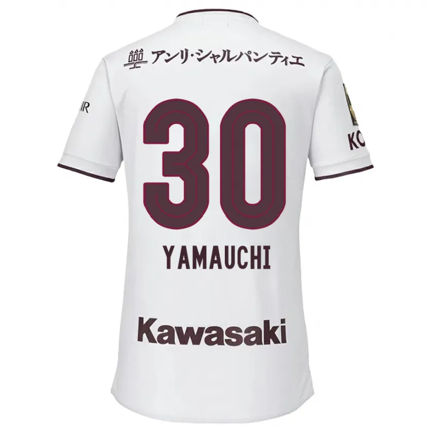 Danxen Kid Kakeru Yamauchi #30 White Red Away Jersey 2024/25 T-Shirt