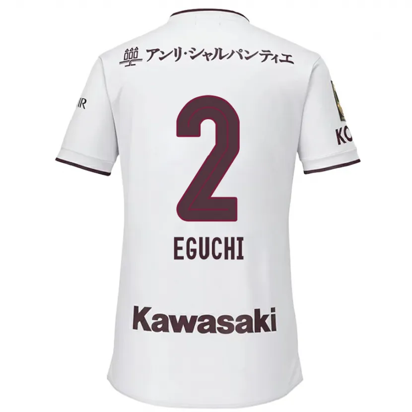 Danxen Kid Takuma Eguchi #2 White Red Away Jersey 2024/25 T-Shirt