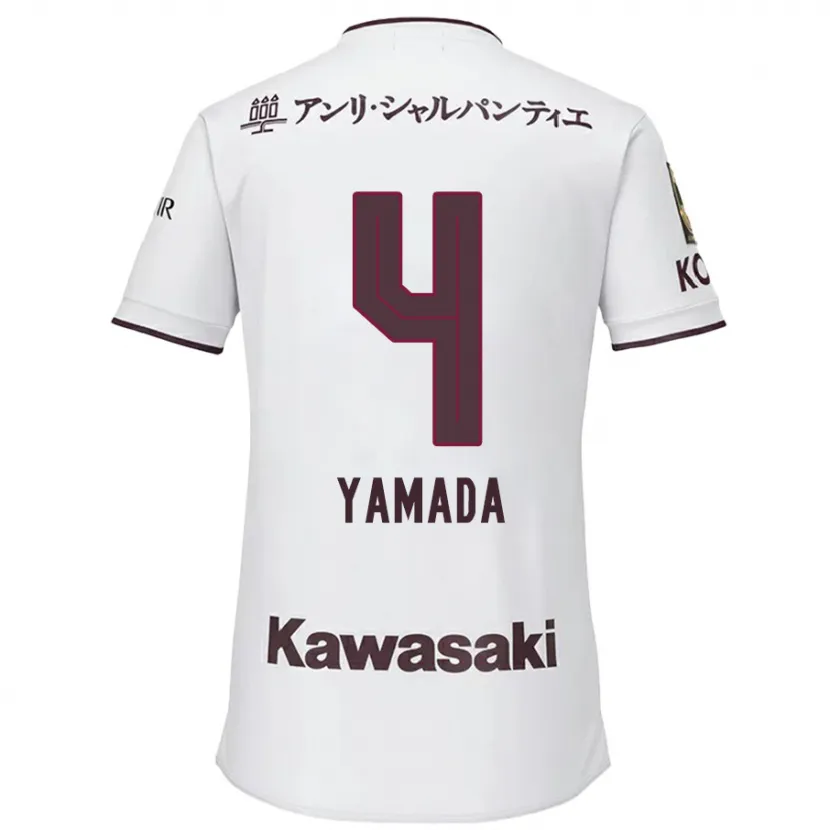 Danxen Kid Kaito Yamada #4 White Red Away Jersey 2024/25 T-Shirt