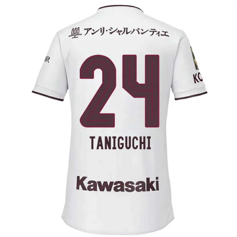 Danxen Kid Hiroto Taniguchi #24 White Red Away Jersey 2024/25 T-Shirt