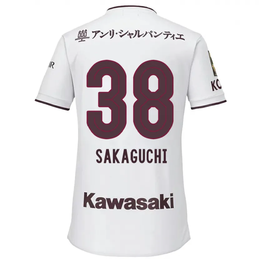 Danxen Kid Yuki Sakaguchi #38 White Red Away Jersey 2024/25 T-Shirt