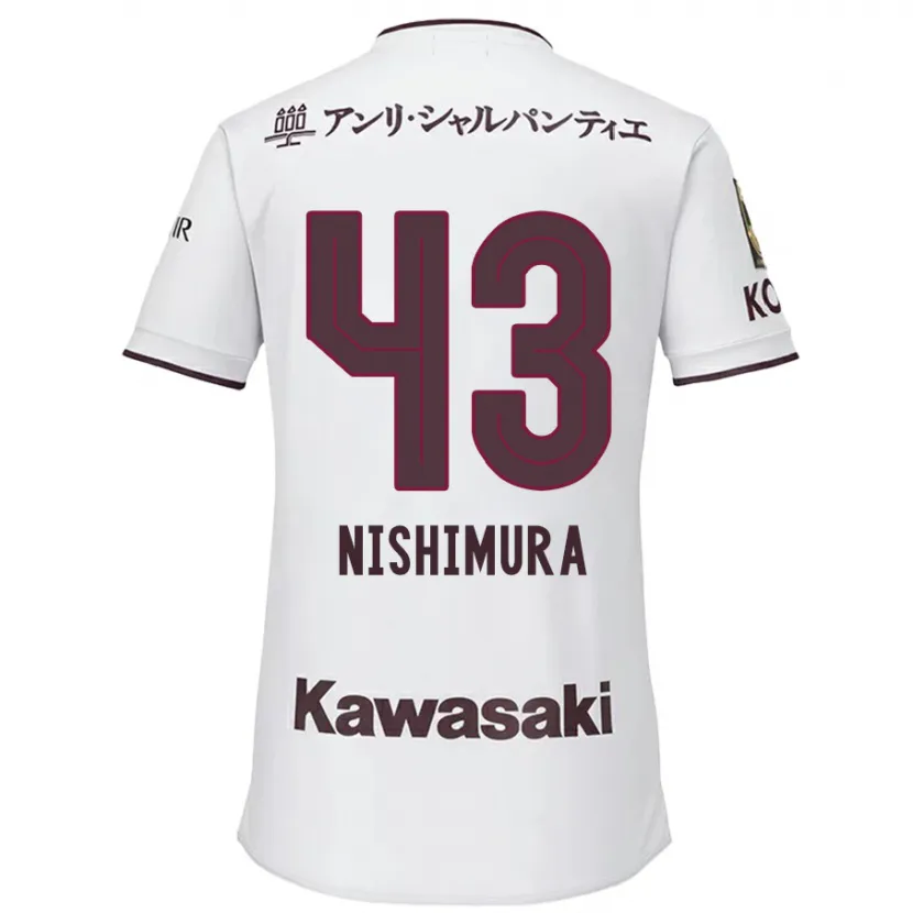 Danxen Kid Nagi Nishimura #43 White Red Away Jersey 2024/25 T-Shirt