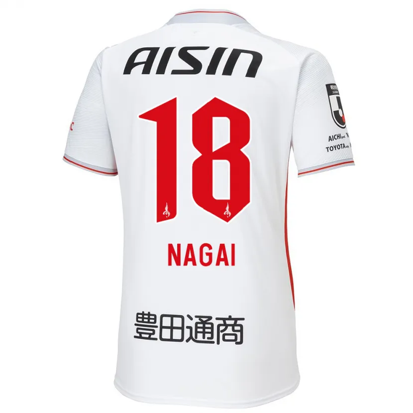 Danxen Kid Kensuke Nagai #18 White Yellow Red Away Jersey 2024/25 T-Shirt